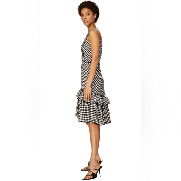 TOME Collective Gingham Ruffle Hem Dress Size 14 - Picture 2 of 9
